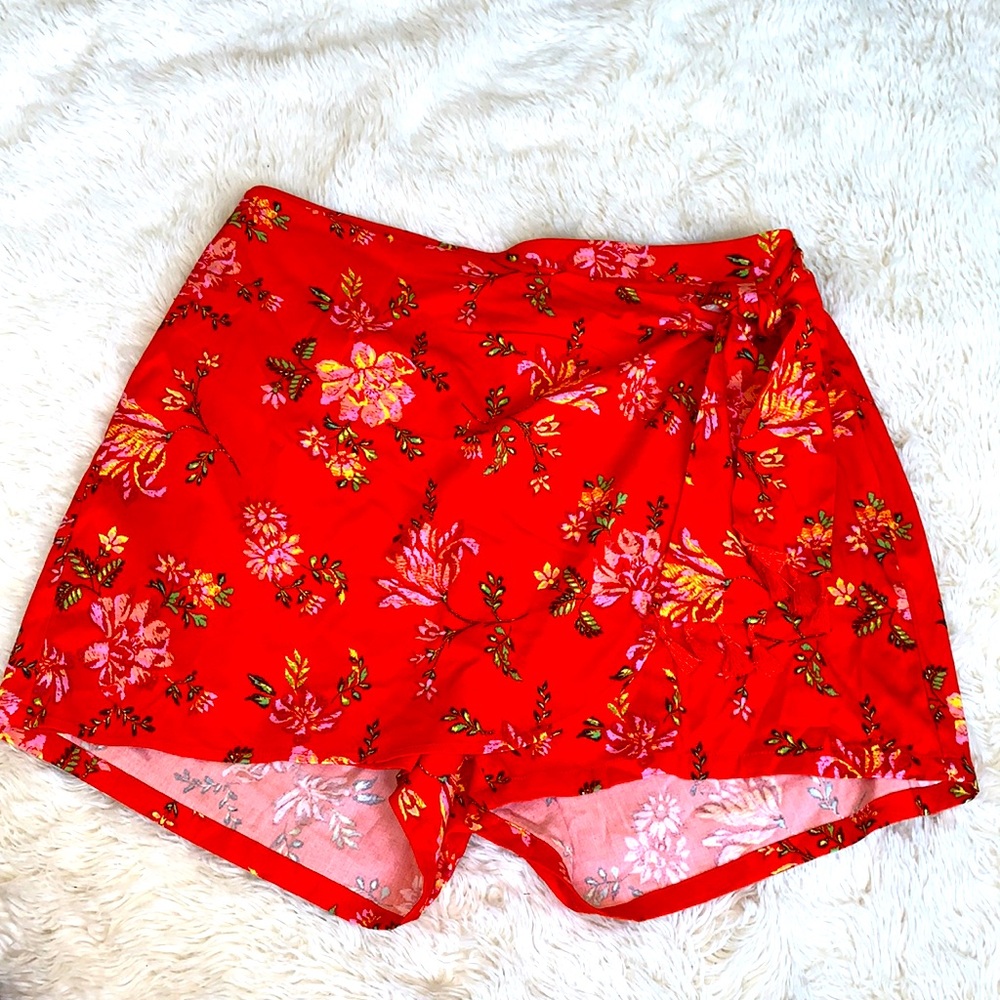 Torrid Red Floral Skort